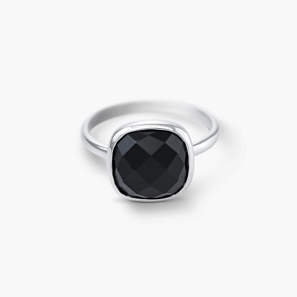 Black Chalcedony Ring - Silver