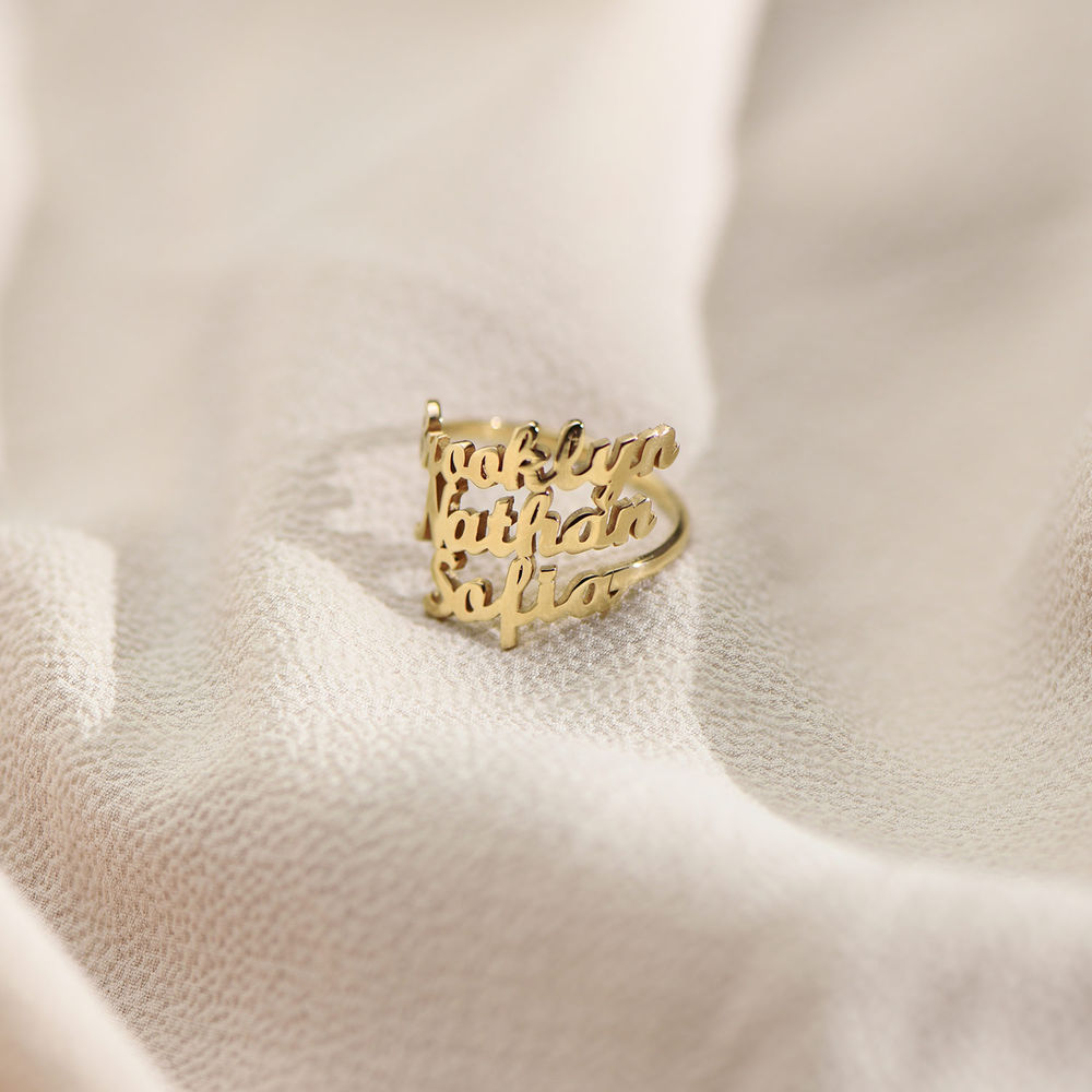 Three’s A Charm Name Ring - Vermeil - 2 product photo