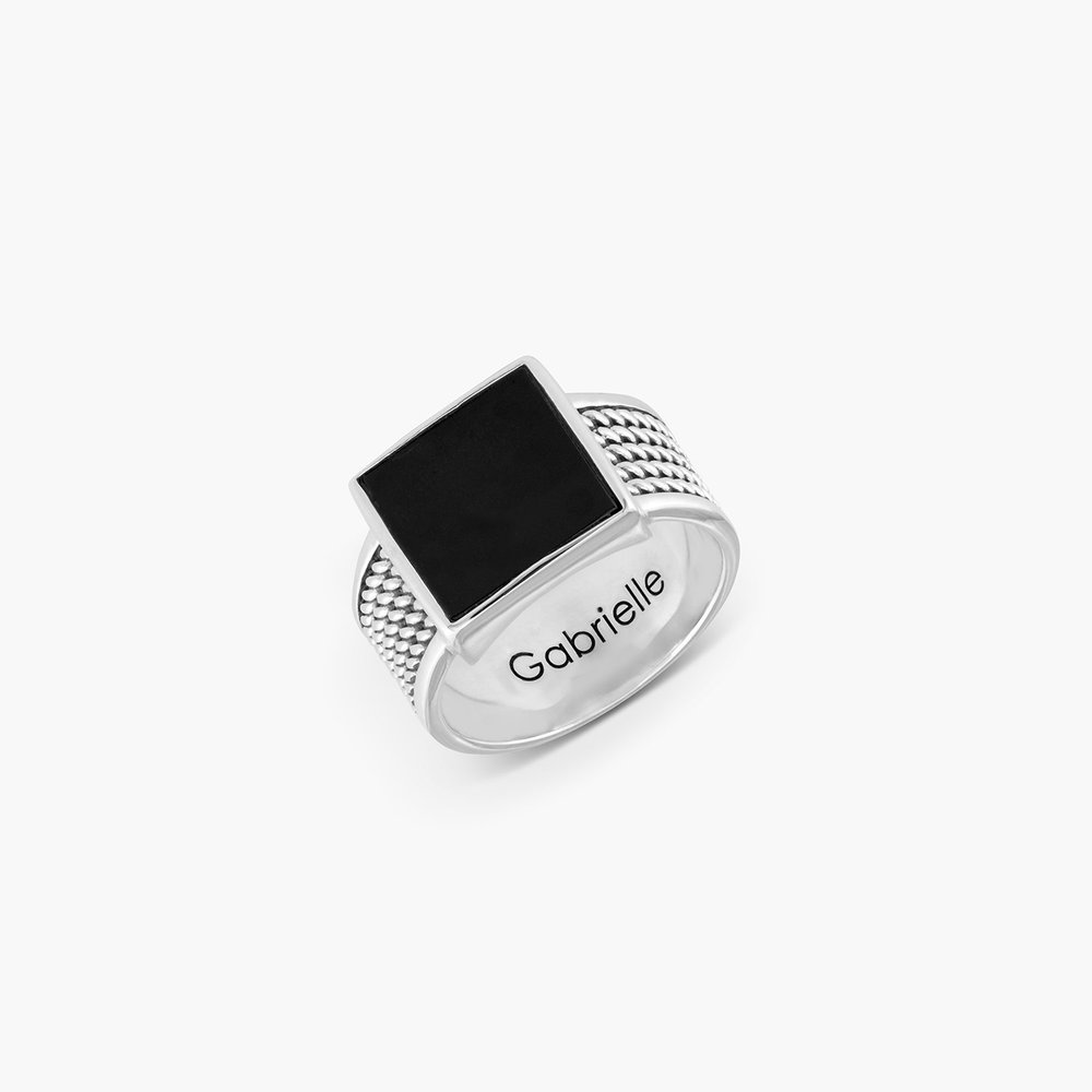 Damon Square Silver Ring for Men - 1 product photo
