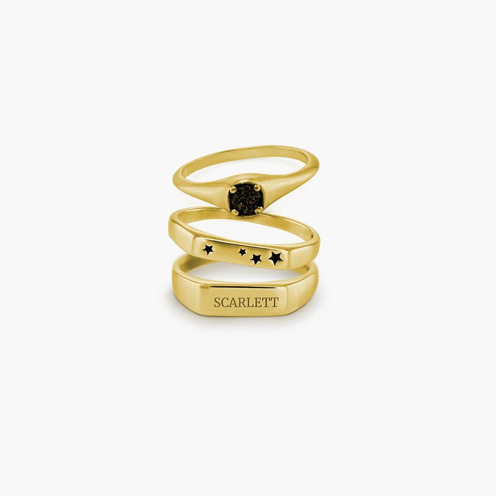 Black Sky Onyx Ring - Gold Plated - 2
