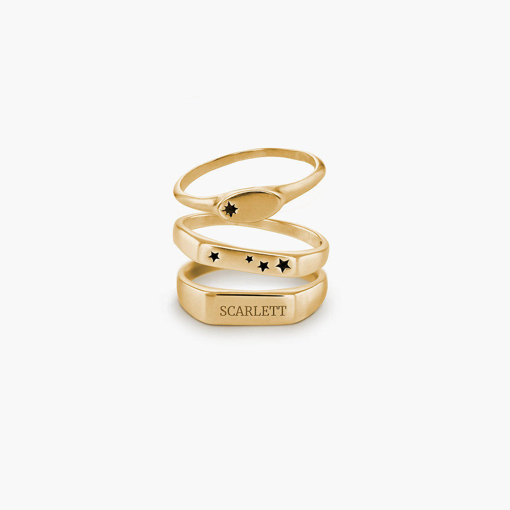 Wanderlust Thin Signet Ring - Gold Plated - 2 product photo