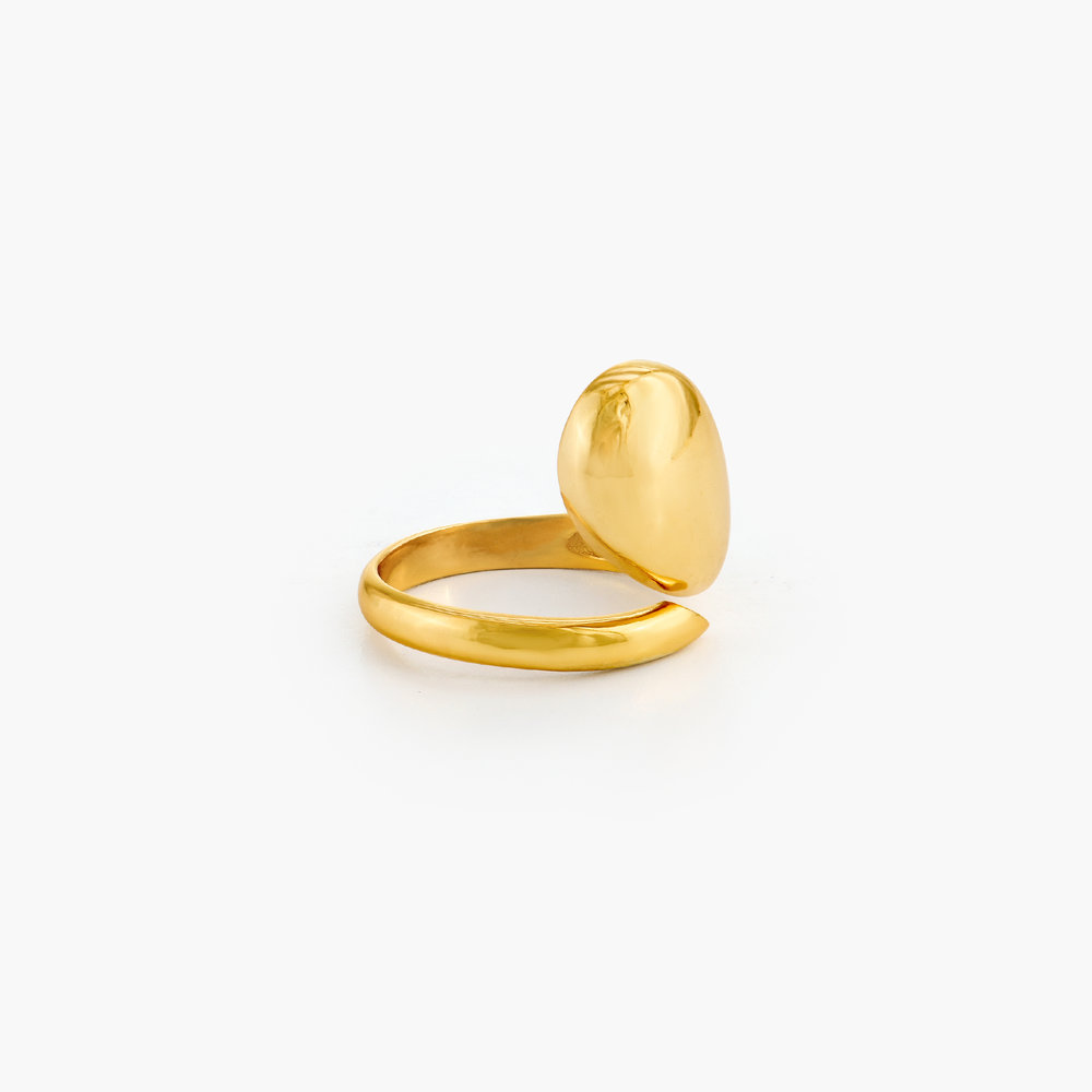 Tear Drop Open Statement Ring - Gold Plated - 1 product photo
