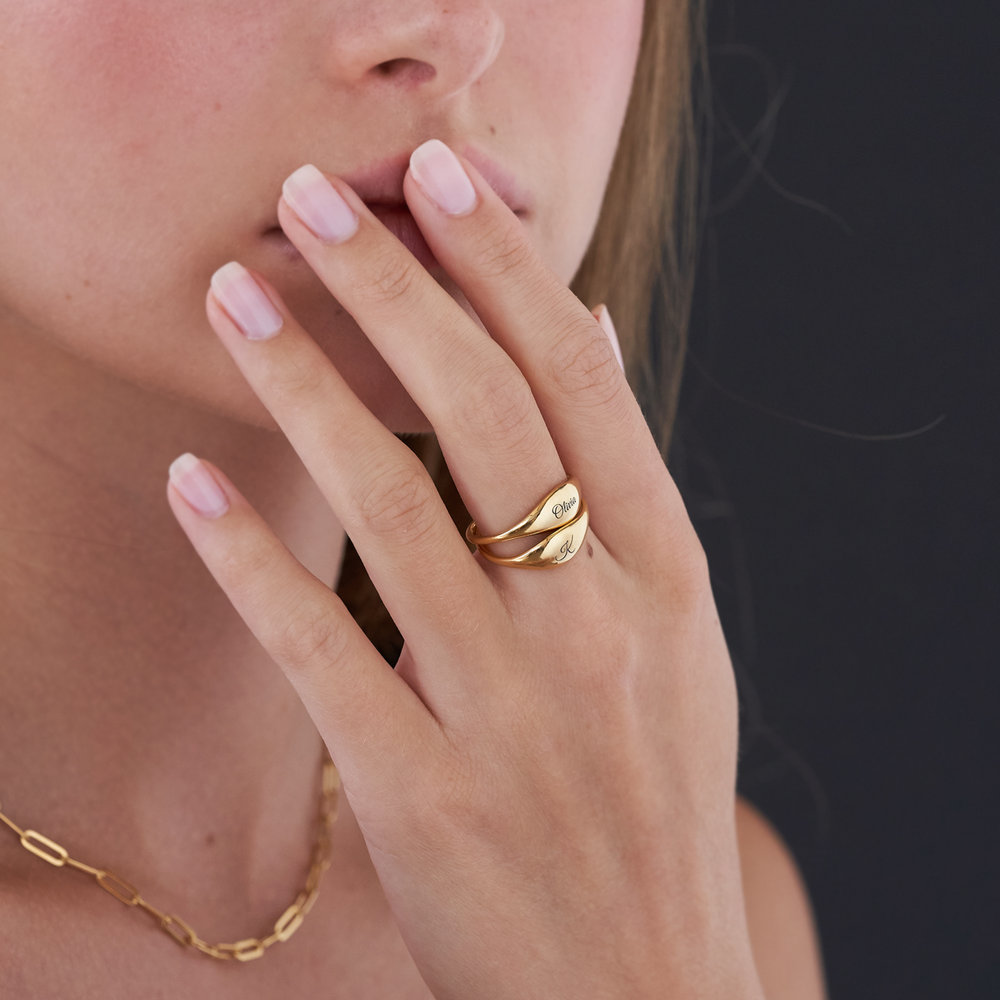 Kara Custom Name Ring - Gold Plated - 4 product photo
