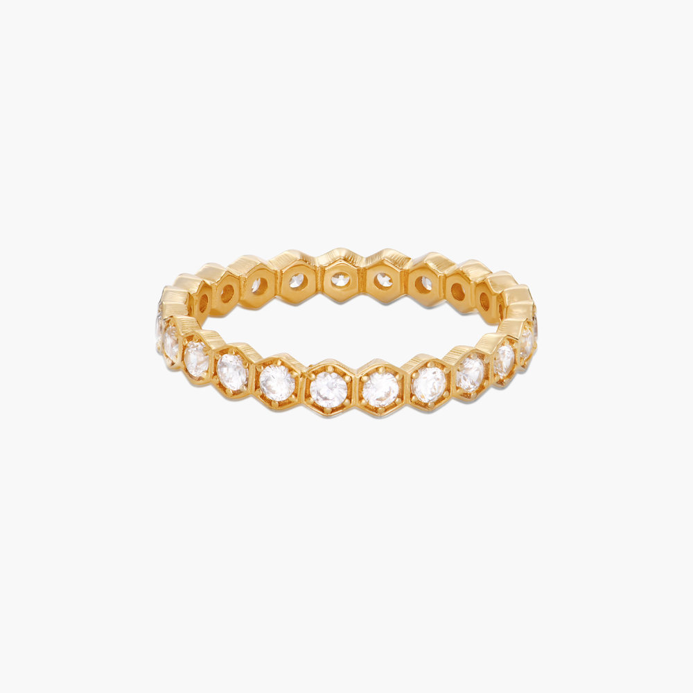 Eternity Ring with Cubic Zirconia - Gold Plating