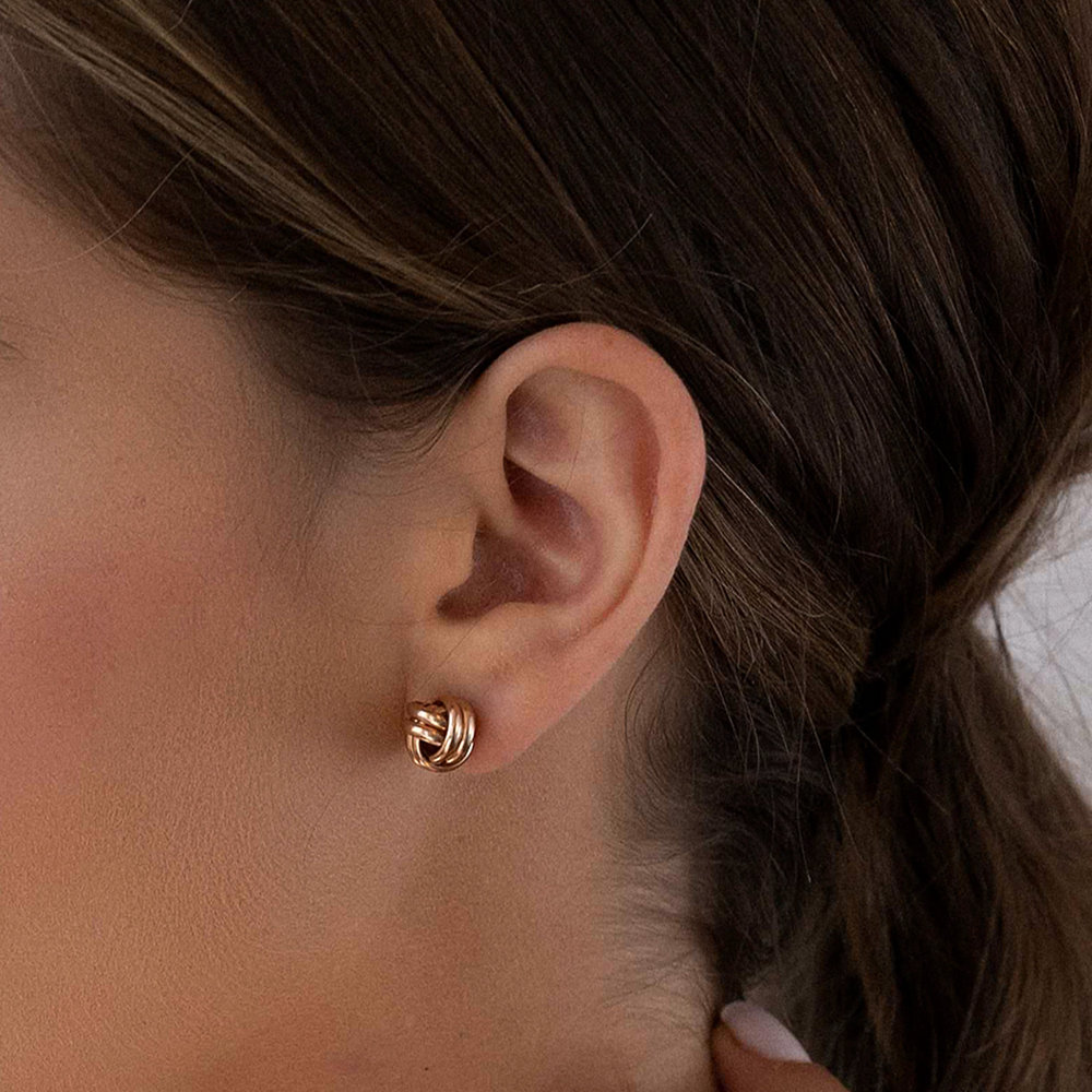 Forget Me Knot Earrings - Rose Gold Plated - 3 product photo