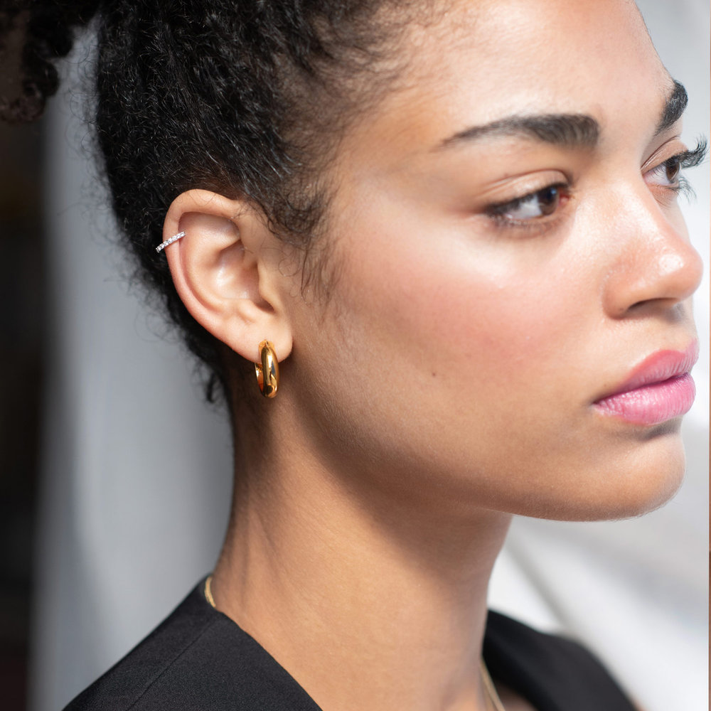 Dynamite Hoop Earrings - Gold Plated - 2 product photo