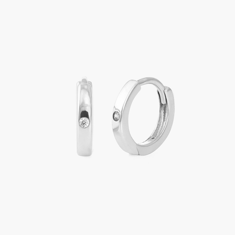 Huggie Hoop Earrings - Sterling Silver