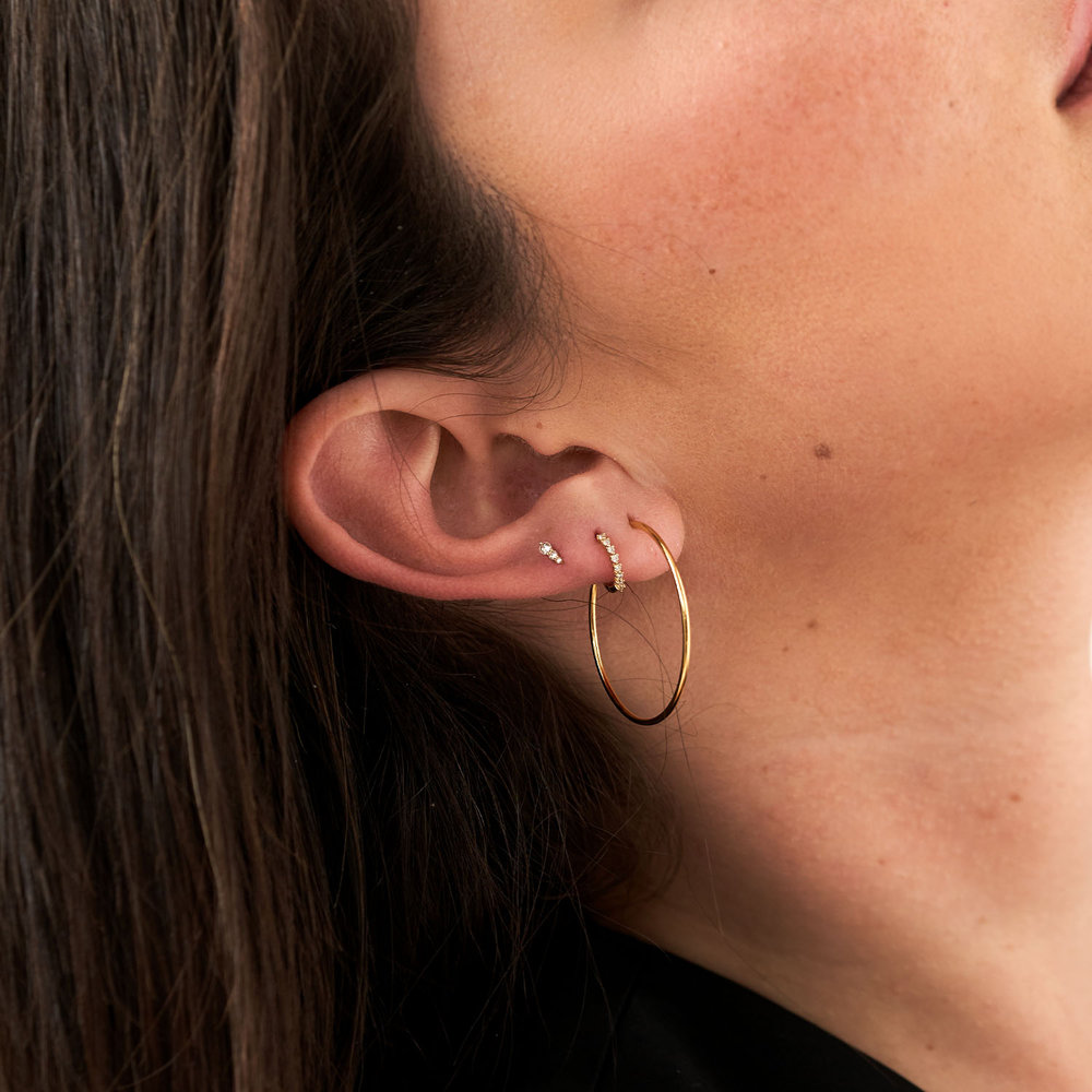 Cher Medium Hoop Earrings - Gold Vermeil - 3 product photo