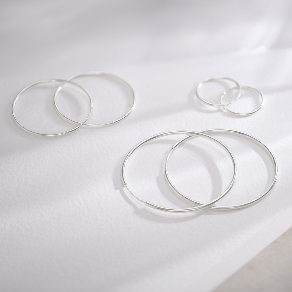 Cher Large Hoop Earrings - Sterling Silver - 1 product photo
