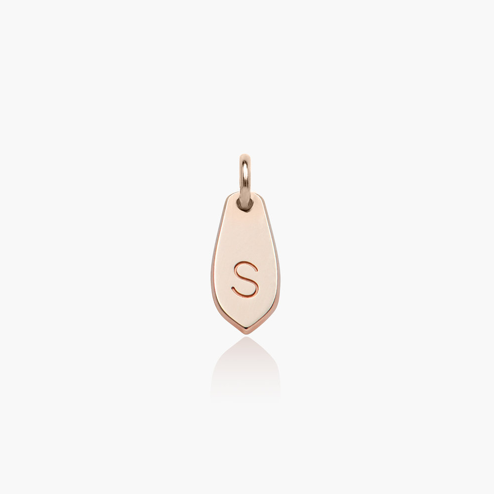 Willow Drop Initial Charm- Rose Gold Plated