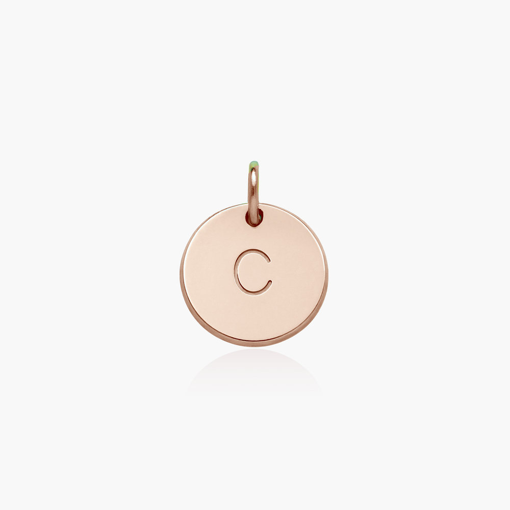Willow Disc Initial Charm- Rose Gold Plated