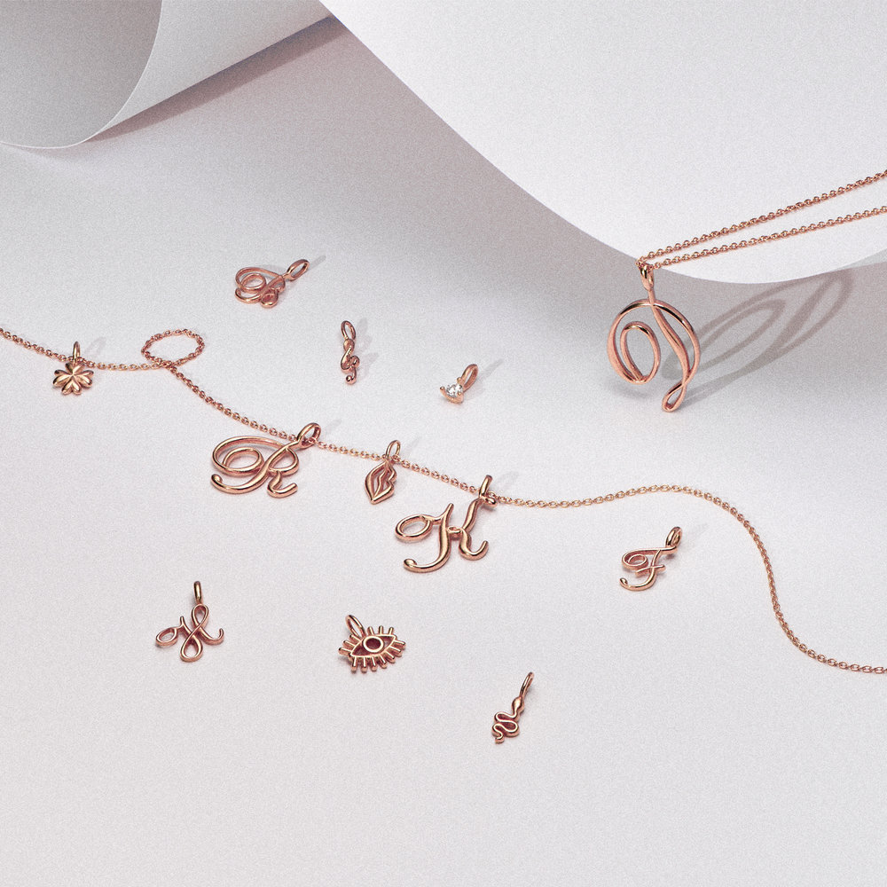 Treble Clef Charm - Rose Gold Plating - 2 product photo