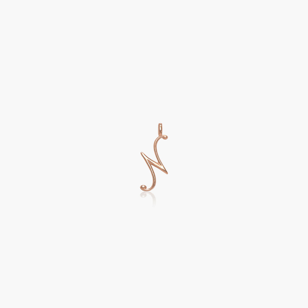 Nina Classic Initial Music Note Charm - Rose Gold Plating