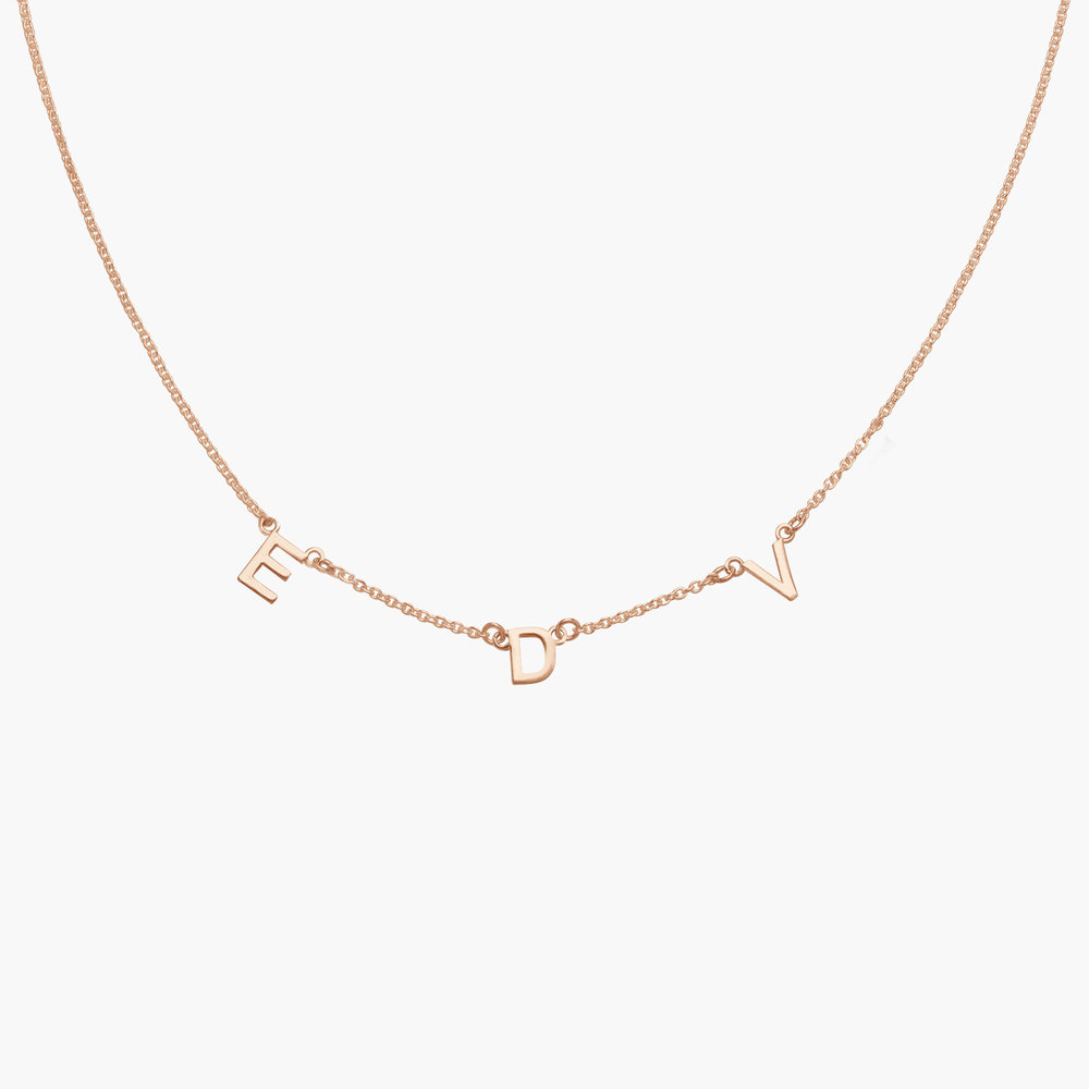 Inez Initial Necklace - Rose Gold Plated