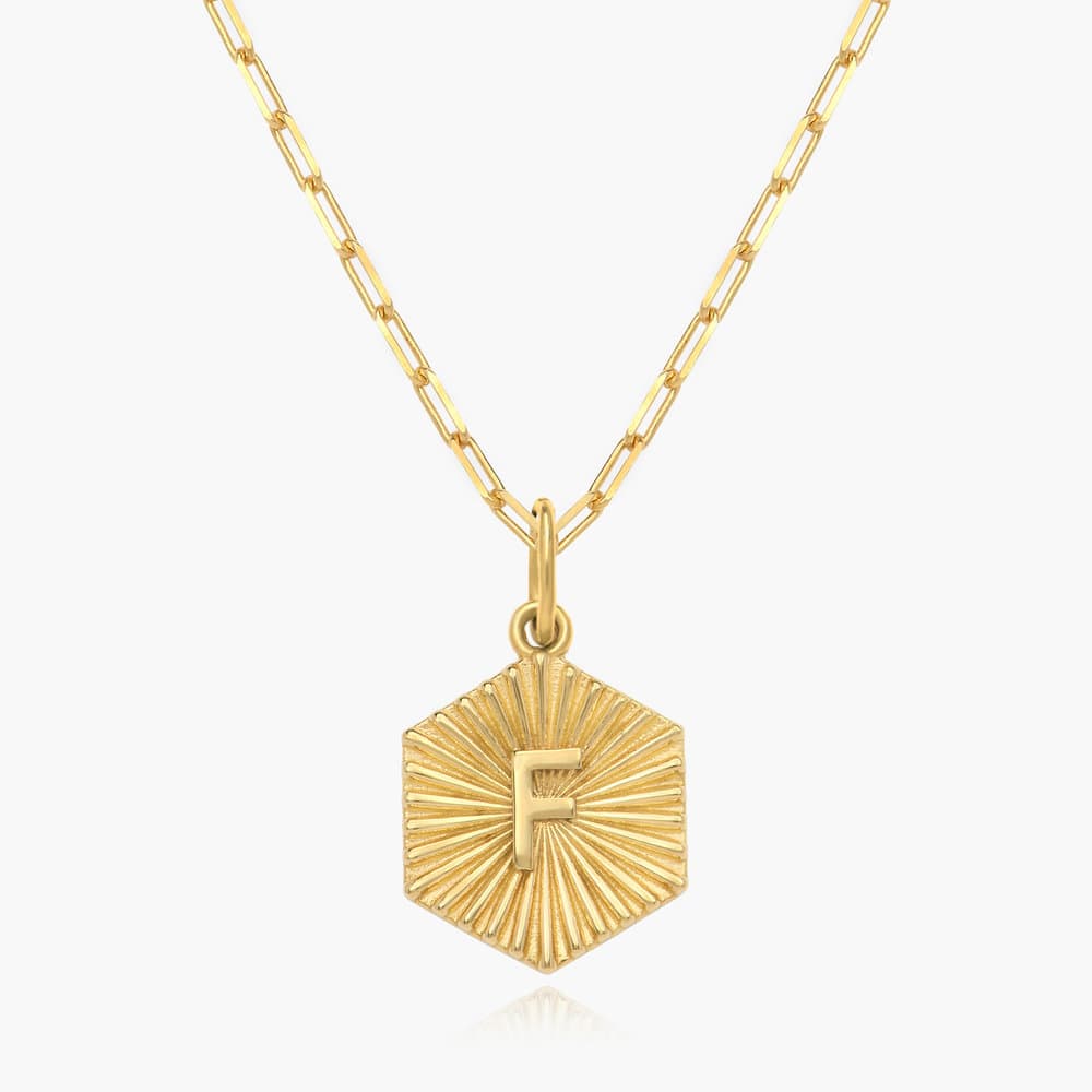 Ava Initial Medallion Necklace -  Gold Vermeil product photo