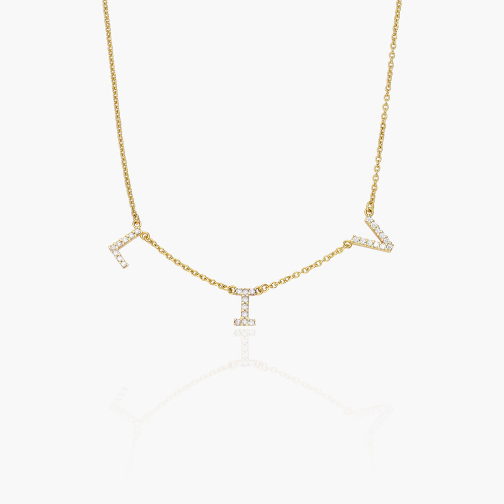 Zoe Initial Necklace with Diamonds - Gold Vermeil - 1 product photo