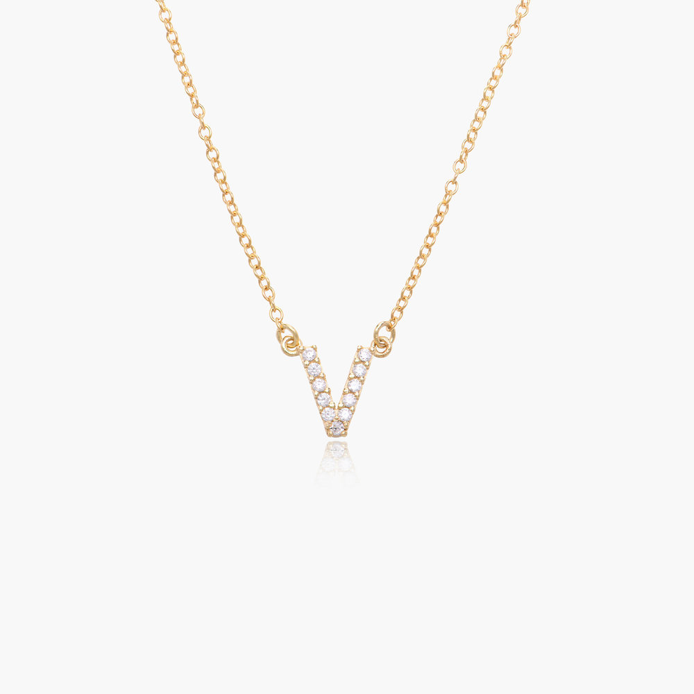 Zoe Diamond initial necklace - 14k Solid Gold