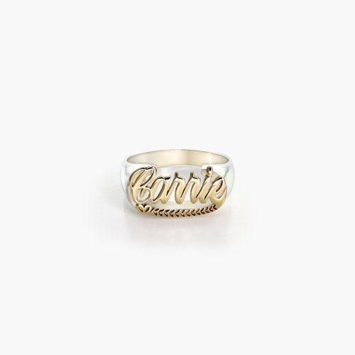 Throwback Name Ring - Sterling Silver & 10k Yellow Gold product photo