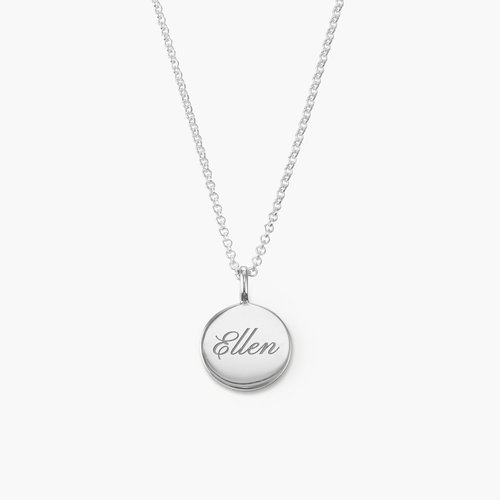 Cosette Engraved Disc Necklace - Sterling Silver product photo