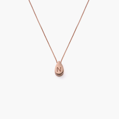 Teardrop Initial Necklace - Rose Gold Plated product photo