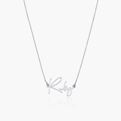 Belle Custom Name Necklace – 14k Solid White Gold product photo