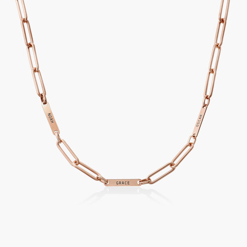 Ivy Name Paperclip Chain Necklace - Rose Gold Vermeil product photo