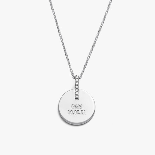 Karlie Engraved Necklace with Diamonds - Silver product photo
