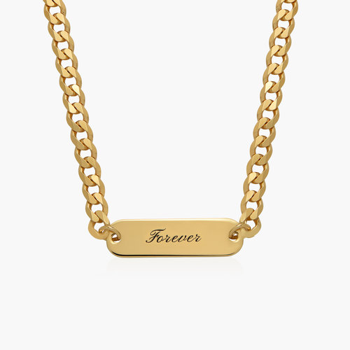 Jade Name Plate Necklace - Gold Vermeil product photo
