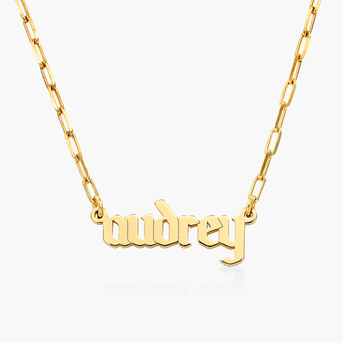 Alanis Paperclip Chain Name Necklace - Gold Plated product photo