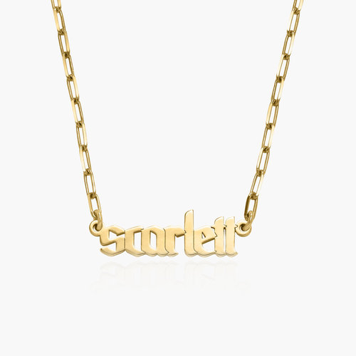 Alanis Paperclip Chain Name Necklace - Gold Vermeil product photo