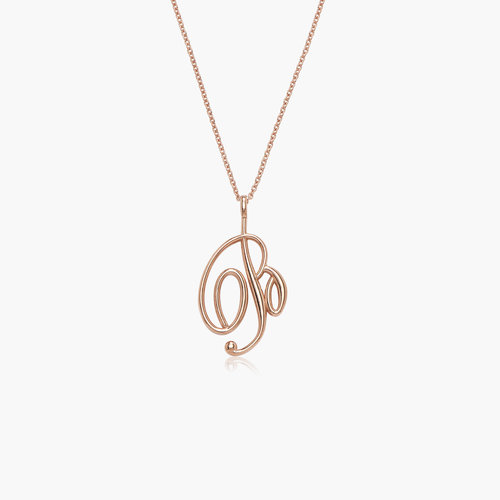 Nina Large Initial Musical Necklace - Rose Gold Plating product photo