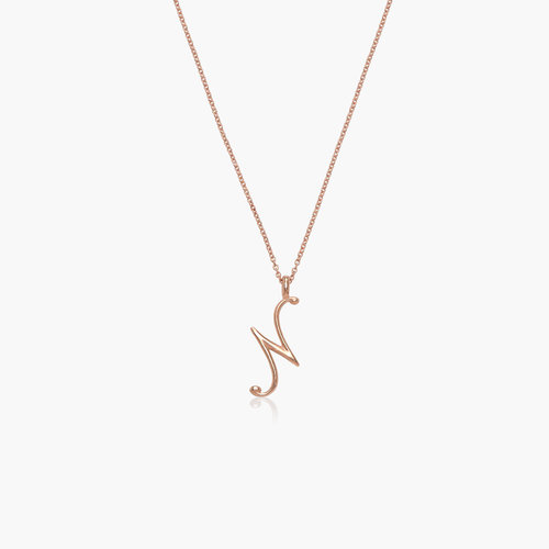 Nina Classic Initial Musical Necklace - Rose Gold Plating product photo