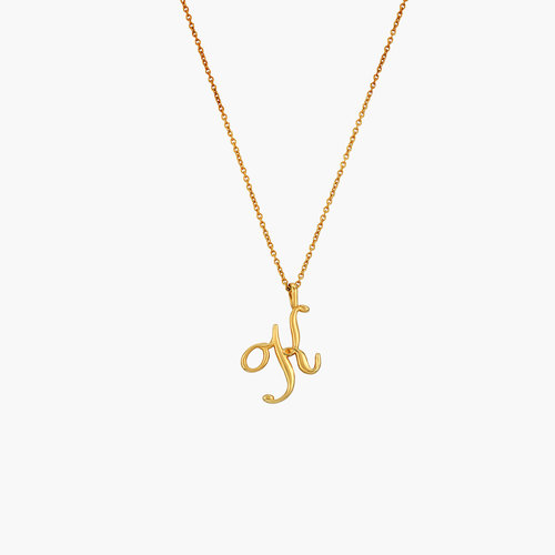Nina Classic Initial Music Note Necklace - Gold Vermeil product photo