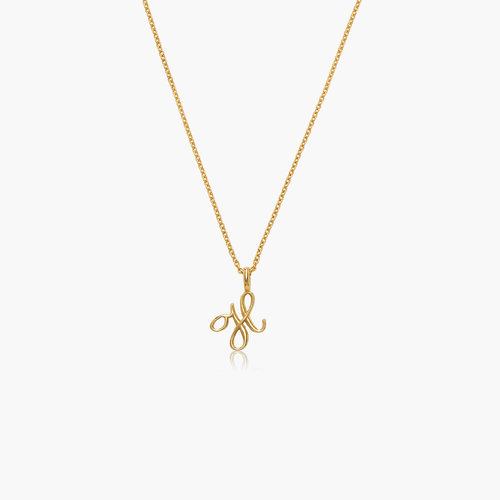 Nina Mini Initial Music Note Necklace - Gold Vermeil product photo