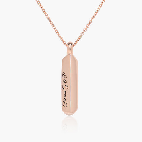 Block Bar Necklace - Rose Gold Plated product photo