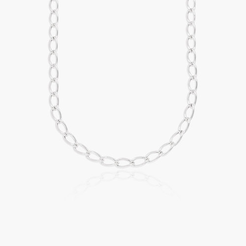 Oval Link Chain Necklace- Silver product photo