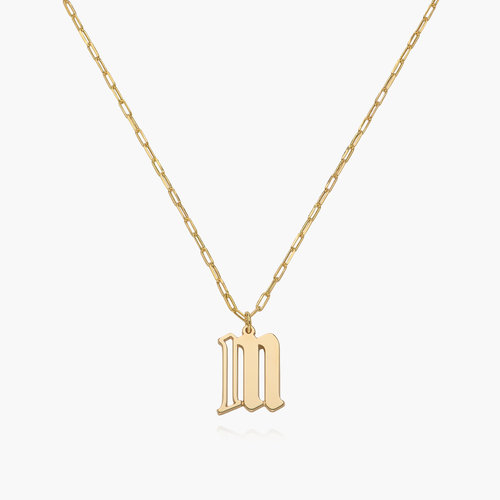 Billie Initial Link Chain Necklace - 14K Solid Gold product photo