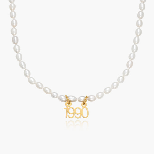 Lola Pearl Name Necklace - Gold Vermeil product photo