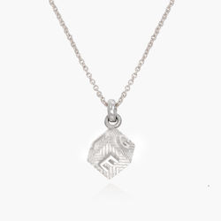 3D Cube Initials Necklace - Silver product photo