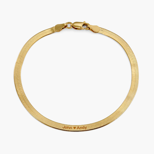 Herringbone Slim Bracelet - Gold Vermeil product photo