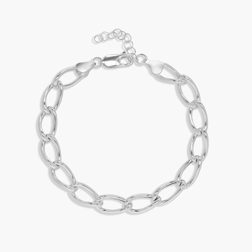 Oval Link Chain Bracelet- Silver product photo