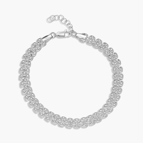 Texture Chain Bracelet- Silver product photo
