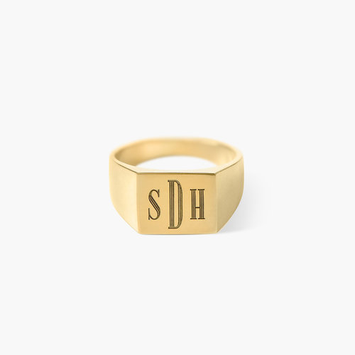 Monogrammed Signet Ring - Gold Plated product photo