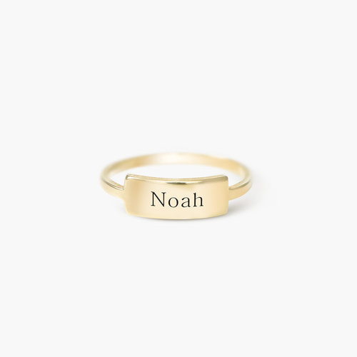 Engraved Nameplate Ring - Gold Plated product photo