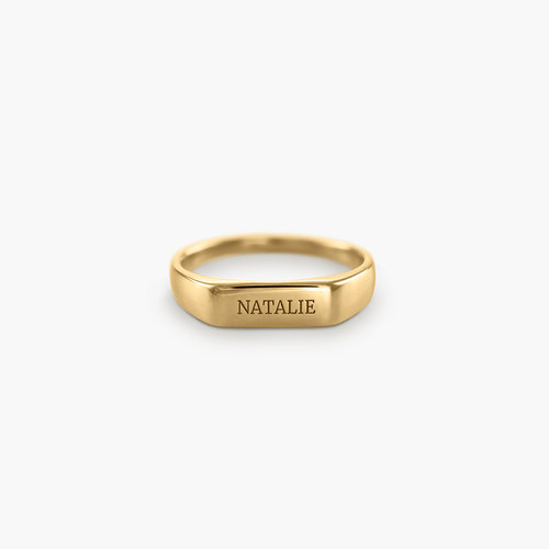 Luna Bar Name Ring - Gold Plated product photo