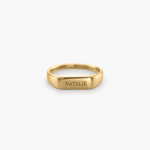 Luna Bar Name Ring - Gold Vermeil product photo