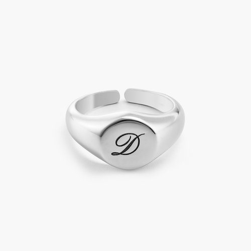 Personalized Initial Signet Ring - Sterling Silver product photo
