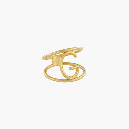 Mia Initial Cut Out Ring - Gold Plated product photo