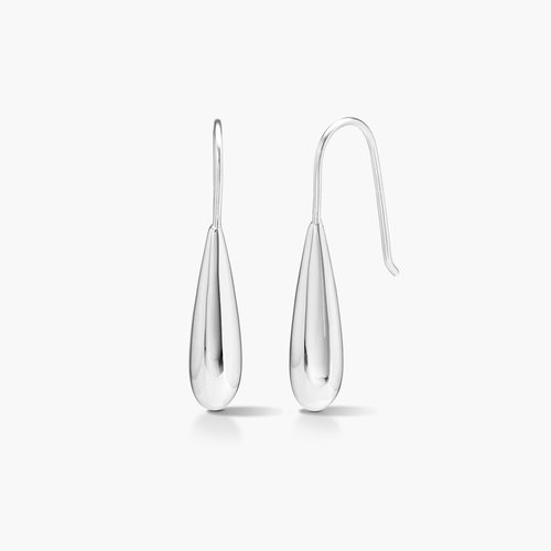 Teardrop Dangle Earrings - Silver product photo