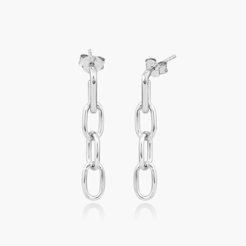 Cuban Link Chain Stud Earring - Sterling Silver product photo